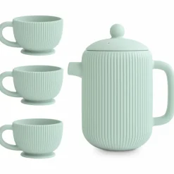 Mushie Ensemble de jeu Thé en silicone Cambridge Blue (4 pièces)