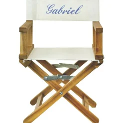 ANVIE Fauteuil metteur en scène bleu roi pieds bois (personnalisable)