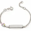 Enfant Baby bijoux Gourmette Fleur laqué 12 + 2 cm (argent)