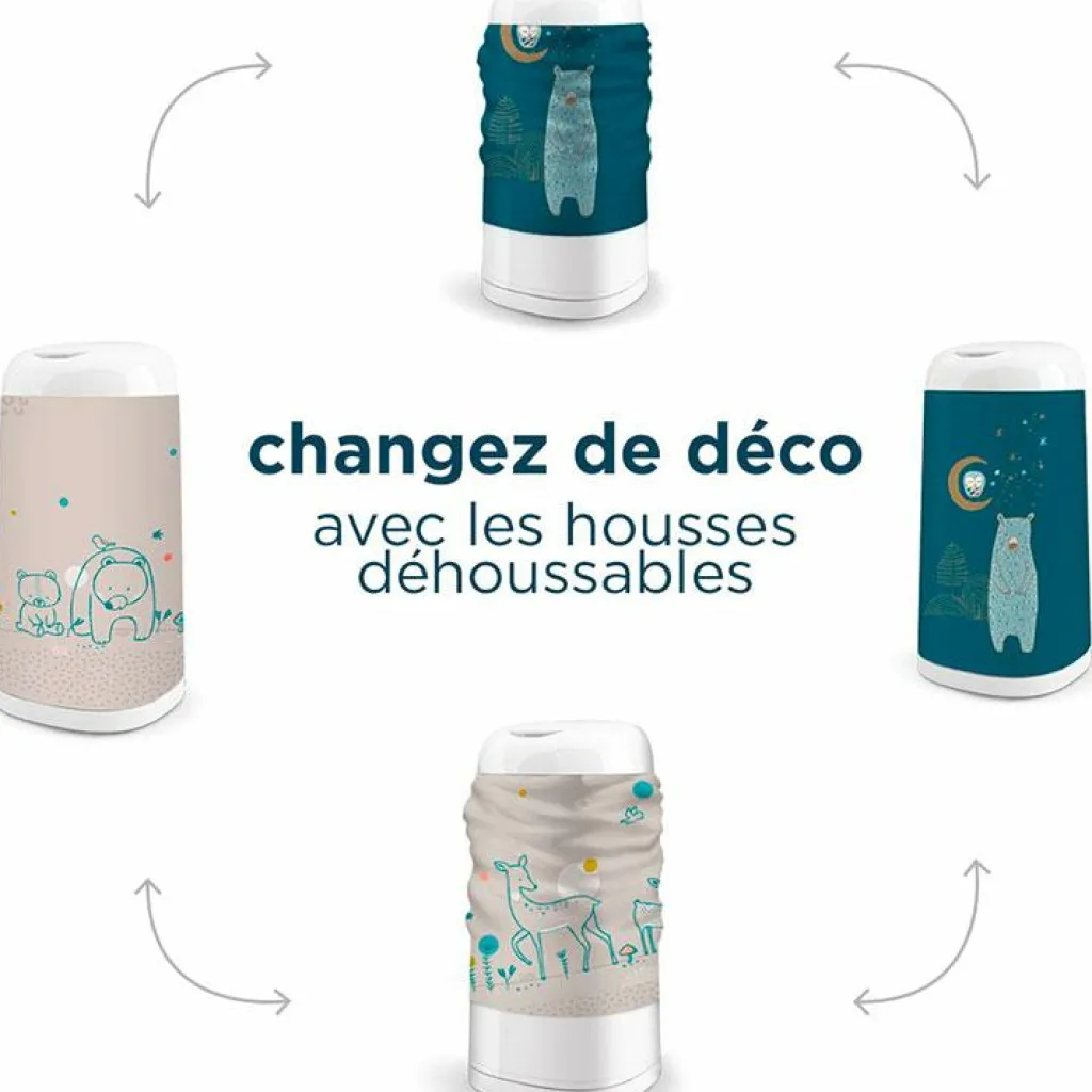 Angelcare Housse décorative poubelle Dress Up Eléphants gris
