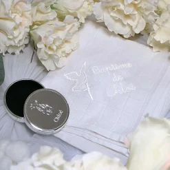 ANVIE Lange de baptême personnalisable (70 x 70 cm)