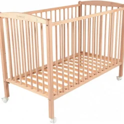 Combelle Lit à barreaux en bois Arthur Brut (60 x 120 cm)