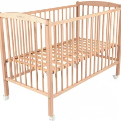 Combelle Lit à barreaux en bois Arthur Brut (60 x 120 cm)