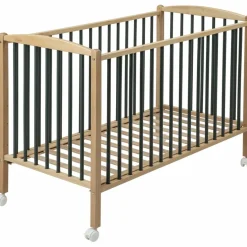 Best Lit Arthur avec roulettes Hybride kaki (60 x 120 cm) Lit À Barreaux