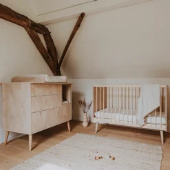 Quax Lit bébé à barreaux Cocoon Natural Oak (120 x 60 cm)