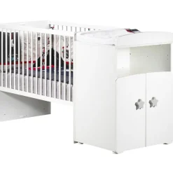 Baby Price Lit bébé combiné évolutif New Basic Boutons étoile gris (60 x 120 cm)