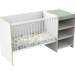 Baby Price Lit combiné évolutif First Blanc et bois (60 x 120 cm)