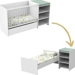 Sale Lit combiné évolutif First Blanc (60 x 120 cm) Lit Évolutif