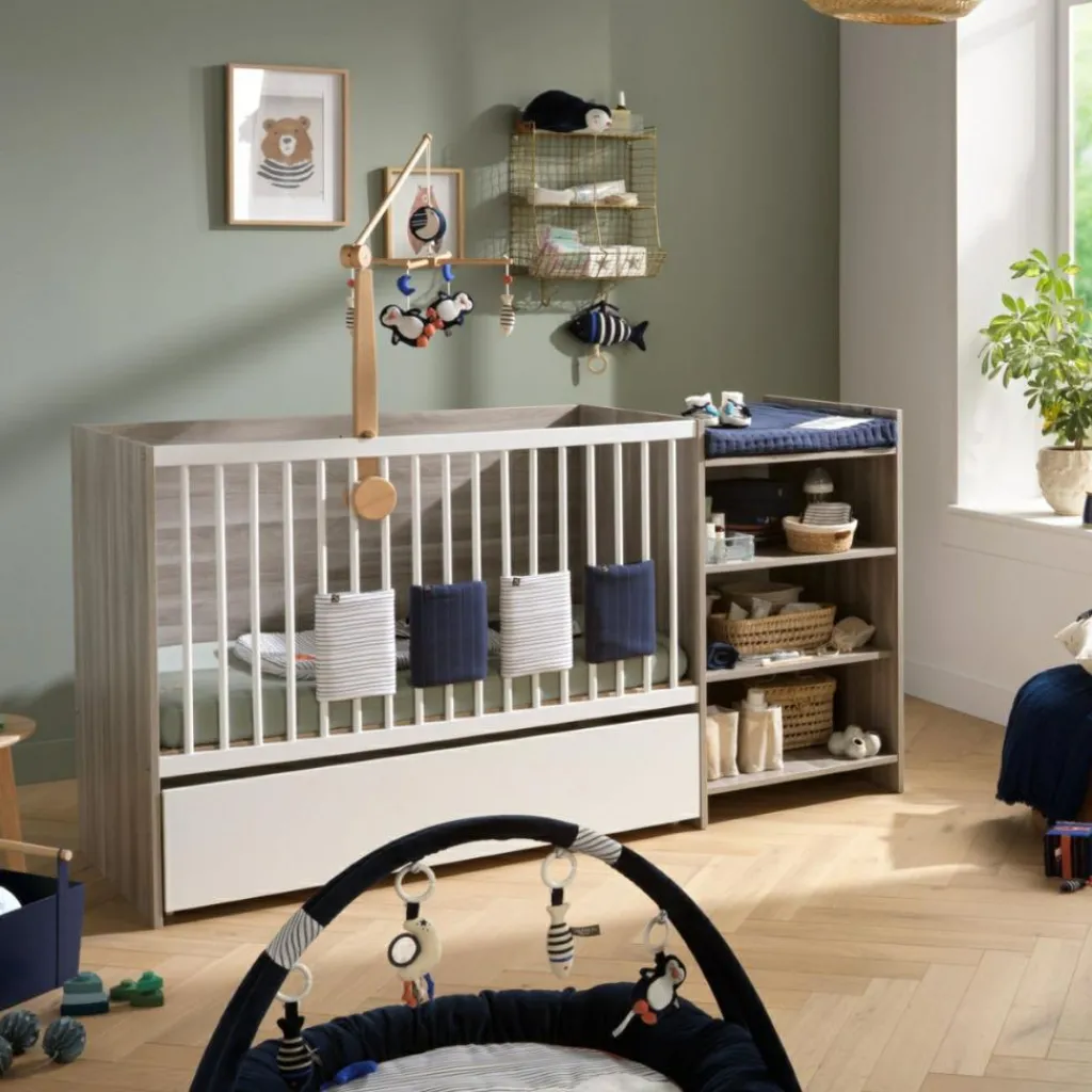 Baby Price Lit combiné évolutif Up chêne Silex (60 x 120 cm)