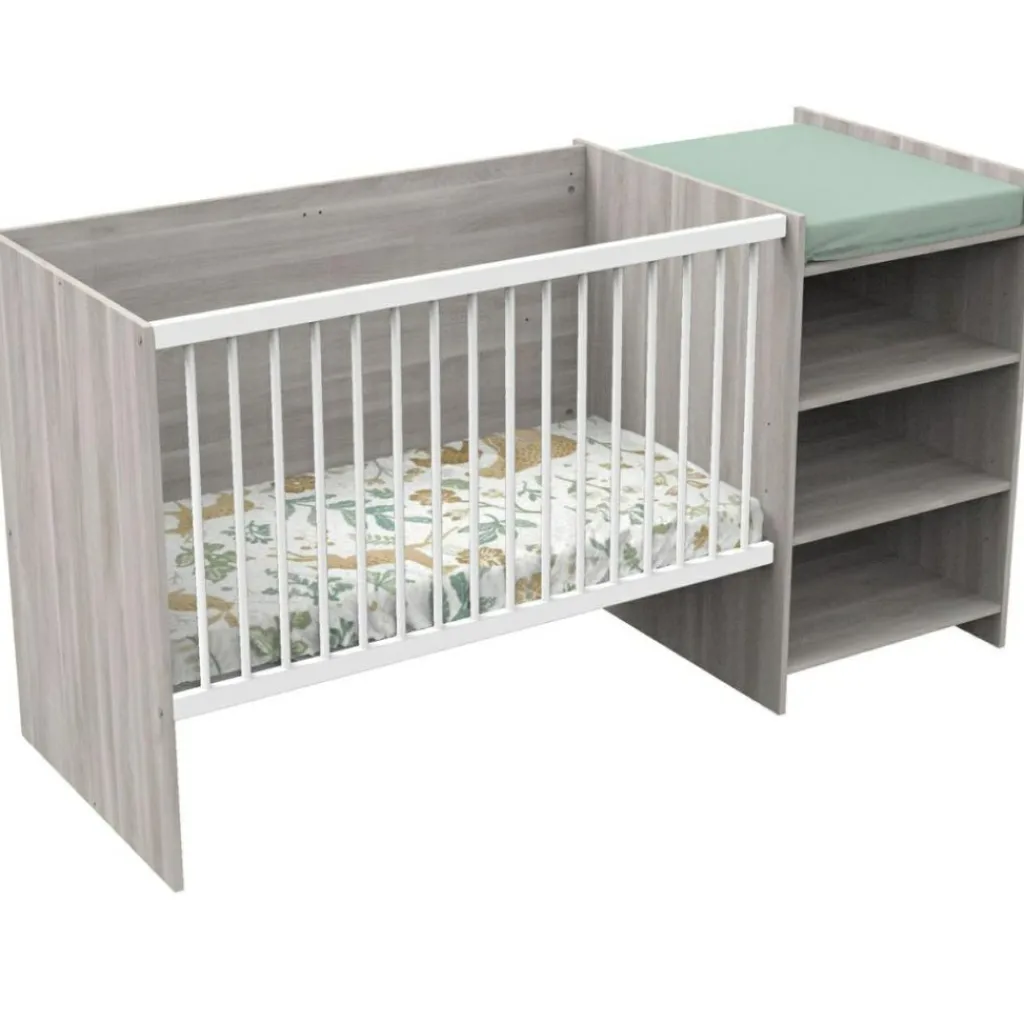 Baby Price Lit combiné évolutif Up chêne Silex (60 x 120 cm)