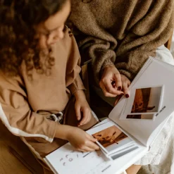 Clearance Livre souvenirs de vacances en lin (112 pages) Livre De Naissance / Album Photo