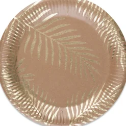 Discount Lot de 8 assiettes en carton kraft Tropi Chic palmier Assiettes En Carton