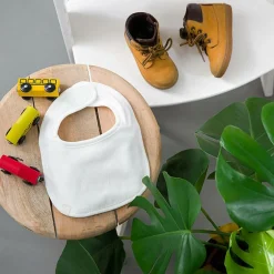 Lässig Lot de 3 bavoirs éponge à velcro blancs