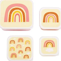 A Little Lovely Company Lot de 4 boîtes à goûter Arc-en-ciel