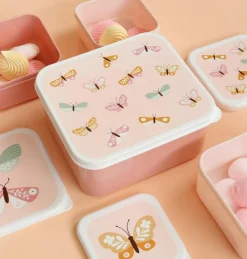 A Little Lovely Company Lot de 4 boîtes à goûter Papillons