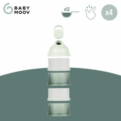 Babymoov Lot de 4 boîtes doseuses Babydose Mineral Green
