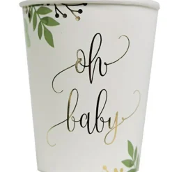 Hot Lot de 8 gobelets en carton Oh Baby Baby Shower / Gender Reveal