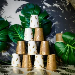 Arty Fêtes Factory Lot de 8 gobelets en carton Tropi Chic palmier