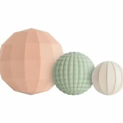Mushie Lot de 3 jouets sensoriels Nesting Spheres Blush