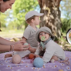 Mushie Lot de 3 jouets sensoriels Nesting Spheres Blush