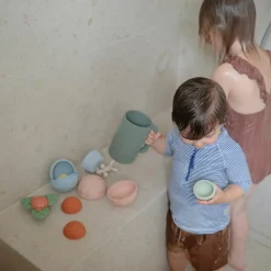 Mushie Lot de 3 jouets sensoriels Nesting Spheres Blush