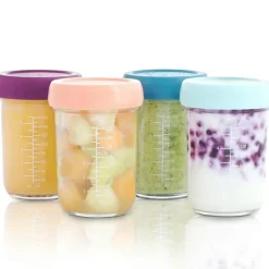 Babymoov Lot de 4 pots de conservation en verre Babybols (160 ml)