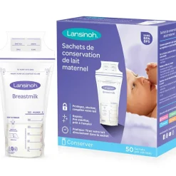 Lansinoh Lot de 50 sachets de conservation de lait maternel