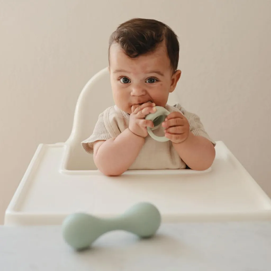 Mushie Lot de 2 sucettes grignoteuses en silicone Sage