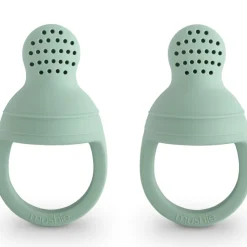 Mushie Lot de 2 sucettes grignoteuses en silicone Cambridge blue