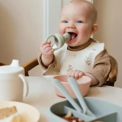 Mushie Lot de 2 sucettes grignoteuses en silicone Cambridge blue