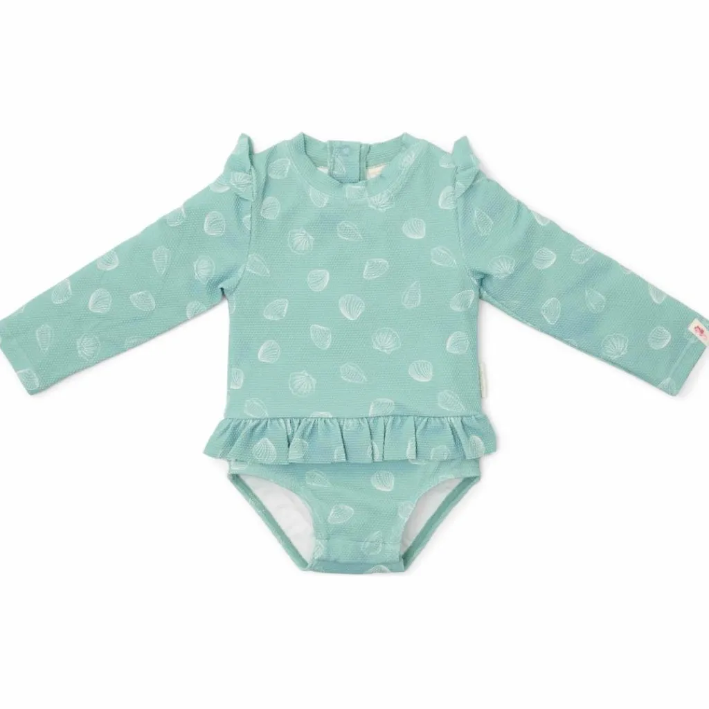 Outlet Maillot de bain manches longues 1 pièce à volants Ocean Treasures Surf Blue (6-12 mois) Maillot De Bain