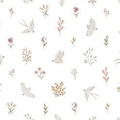 Best Papier peint Hirondelles et fleurs (50 cm x 10 m) Papier Peint