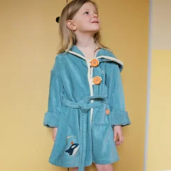 L'oiseau bateau Peignoir orque océan personnalisable (2-4 ans)