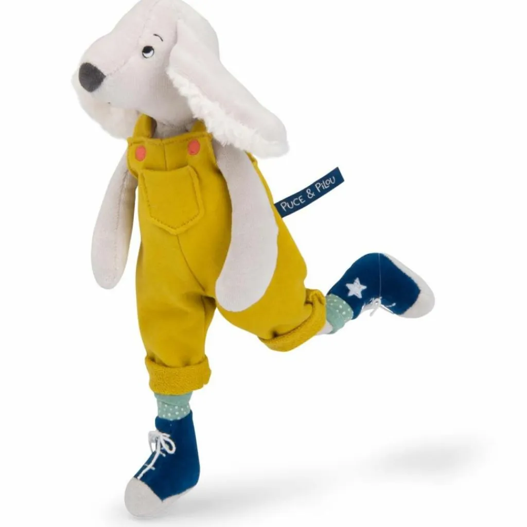 Moulin Roty Peluche chien Pilou jaune Puce et Pilou (37 cm)
