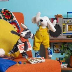 Moulin Roty Peluche chien Pilou jaune Puce et Pilou (37 cm)