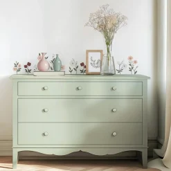 Best Planche de stickers A3 Fleurs sur tige Stickers Muraux