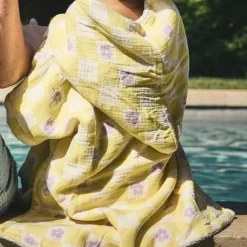 BEBEL Poncho de bain Comme un bonbon Romy damier jaune