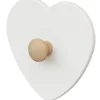 Online Porte-manteau mural coeur en bois de hêtre brut Essentiel blanc Patère
