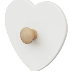 Online Porte-manteau mural coeur en bois de hêtre brut Essentiel blanc Patère