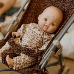 Atelier Wagram Poussette pour poupée Gaze Léopard Marron