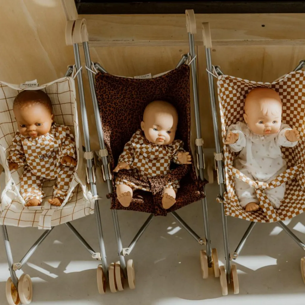 Atelier Wagram Poussette pour poupée Gaze Damier