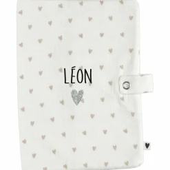 Atelier Wagram Protège carnet de santé Gaze Coeurs (personnalisable)