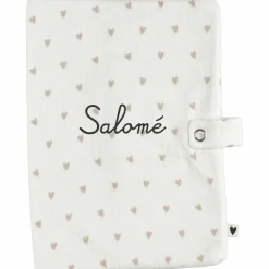 Atelier Wagram Protège carnet de santé Gaze Coeurs (personnalisable)