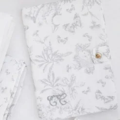 Tartine et Chocolat Protège carnet de santé Toile de Jouy gris