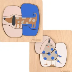 Lässig Puzzle en bois 2 pièces Little Mateys Chien-Oiseau