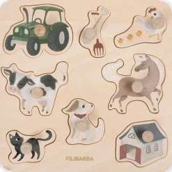 Filibabba Puzzle en bois A la ferme