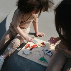 Mushie Puzzle en bois Farm (8 pièces)