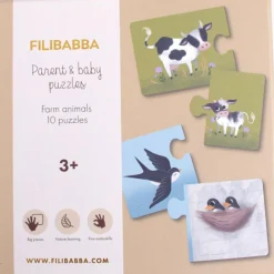 Filibabba Puzzles Maman et ses bébés Animaux de la ferme