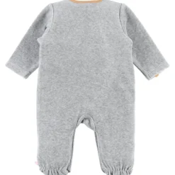 Clearance Pyjama chaud Babou & Kendi en velours gris (3 mois) Pyjama
