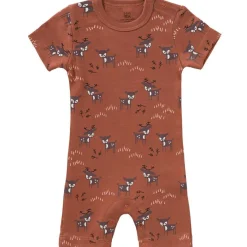 Clearance Pyjama léger en coton bio Deer amber brown (0-3 mois : 50 à 60 cm) Pyjama